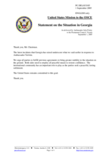 Statement by the Delegation of the United States of America on the Situation in Georgia