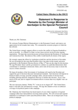 Statement by the Delegation of the United States of America in response to Remarks by the Foreign Minister of Azerbaijan