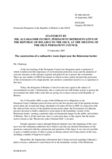 Statement by the Delegation of Belarus on construction of a radioactive waste storage facility in Lithuania