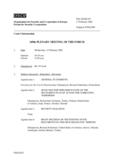 Journal of the 349th Plenary Meeting of the Forum for Security Co-operation