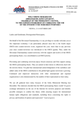 Welcoming remarks by Ambassador Janez Lenarcic, Chairman of the Permanent Council