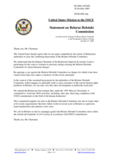Statement by the Delegation of the United States of America on Belarus Helsinki Committee