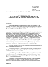Statement by the Delegation of Uzbekistan on the situation of the media and human rights NGOs in Uzbekistan