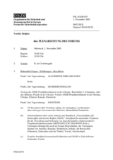 Journal of the 464th Plenary Meeting of the Forum for Security Co-operation (de)
