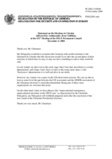 Statement by the Delegation of the Republic of Armenia on the presidential elections in Ukraine