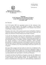 Statement by the Delegation of the Republic of Moldova on negotiations on a settlement of the Transdniestrian conflict
