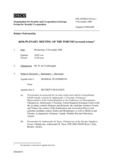 Journal of the 465th Plenary Meeting of the Forum for Security Co-operation/Corrected reissue