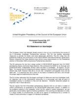Statement by the Delegation of the United Kingdom/EU Presidency on parliamentary elections in Azerbaijan, held on 6 November 2005
