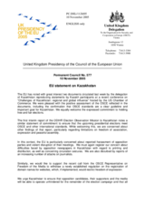 Statement by the Delegation of the United Kingdom/EU Presidency on freedom of the media and of assembly in Kazakhstan