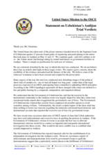 Statement by the Delegation of the United States of America on Uzbekistan's Andijon trial verdicts