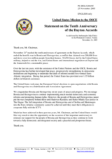 Statement by the Delegation of the United States of America on the tenth anniversary of the Dayton Peace Accords