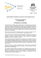Statement by the Delegation of the United Kingdom/EU Presidency on parliamentary elections in Azerbaijan, held on 6 November 2005