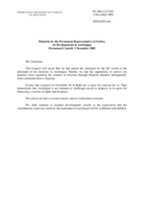 Remarks by the the Delegation of Turkey on developments in Azerbaijan