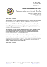 Statement by the Delegation of the United States of America on the arrest of Ante Gotovina