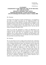 Statement by the Delegation of Serbia and Montenegro in response to the address by the Chairman-in-Office of the OSCE, Karel de Gucht