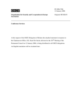 Statement by the Delegation of Belarus in response to the Chairman-in-Office Karel De Gucht