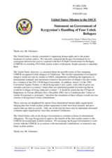 Statement by the Delegation of the United States of America on Government of Kyrgyzstan's handling of four Uzbek refugees