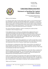 Statement by the Delegation of the United States of America on speaking out against anti-semitic attacks