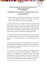 Statement by the Delegation of Austria/EU Presidency on the enactment of the Russian Law on Non-profit Organisations