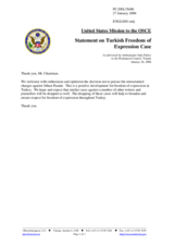 Statement by the Delegation of the United States of America on Turkish freedom of expression case