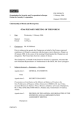 Journal of the 473rd Plenary Meeting of the Forum for Security Co-operation