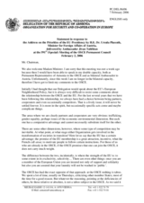 Statement by the Delegation of Armenia in response to the address on the priorities of the EU Presidency by Dr. Ursula Plassnik, Minister for Foreign Affairs of Austria