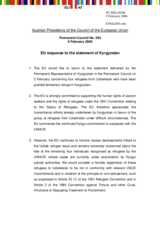 Statement by the Delegation of Austria/EU Presidency on handling of Uzbek asylum-seekers by Kyrgyzstan