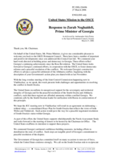 Statement by the Delegation of the United States of America in response to Zurab Noghaideli, Prime Minister of Georgia