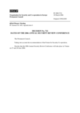 Permanent Council Decision No. 722