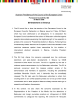 Statement by the Delegation of Austria/EU Presidency on the situation following the presidential elections in Belarus, held on 19 March 2006