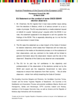 Statement by the Delegation of Austria/EU Presidency on the conduct of some OSCE/ODIHR election observers