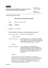 Journal of the 480th Plenary Meeting of the Forum for Security Co-operation (es)