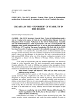 Interview with the OSCE Secretary General in the Croatian newspaper Jutarnji List Interview with the OSCE Secretary General in the Croatian newspaper Jutarnji List