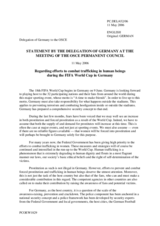 Statement by the Delegation of Germany regarding efforts to combat trafficking in human beings during the FIFA World Cup in Germany