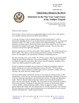 Statement by the Delegation of the United States of America on the one-year anniversary of the Andijon tragedy