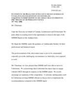 Statement by the Delegation of Iceland on behalf of Canada, Iceland, Liechtenstein and Switzerland in response to ODIHR's report on the Andijan trials in Uzbekistan