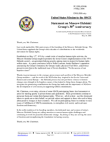 Statement by the Delegation of the United States of America on Moscow Helsinki Group's 30th Anniversary