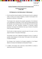 Statement by the Austrian Presidency of the Council of the European Union on the Referendum in Montenegro