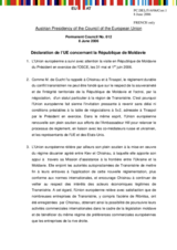 Statement by the Austrian Presidency of the Council of the European Union concerning the visit of the Chairman-in-Office to Moldova on 31 May and 1 June 2006