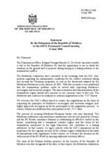 Statement by the Delegation of the Republic of Moldova concerning the visit of the Chairman-in-Office to Moldova on 31 May and 1 June 2006
