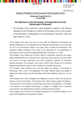 Statement by the Austrian Presidency of the Council of the European Union on the Declaration of Independence by the Montenegrin Parliament