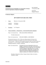 Journal of the 485th Plenary Meeting of the Forum for Security Co-operation (es)