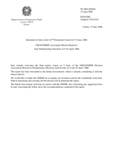 Statement by the Delegation of Italy concerning the OSCE/ODIHR Assessment Mission Report to Italy Parliamentary Elections of 9-10 April, 2006