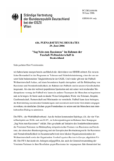 Statement by the Delegation of Germany about the initiative on action against racism during the 2006 FIFA World Cup