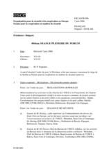 Journal of the 484th Plenary Meeting of the Forum for Security Co-operation (fr)