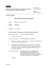 Journal of the 489th Plenary Meeting of the Forum for Security Co-operation (es)