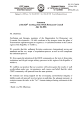 Statement by the delegations of Azerbaijan and Georgian on the Referendum on independence in the Transdniestrian region of Moldova, to be held on 17 September 2006