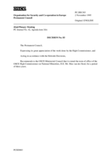 Permanent Council Decision No. 83