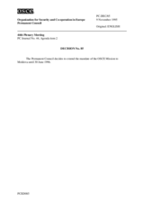 Permanent Council Decision No. 85
