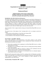 Background report on implementation of the Sarajevo Declaration